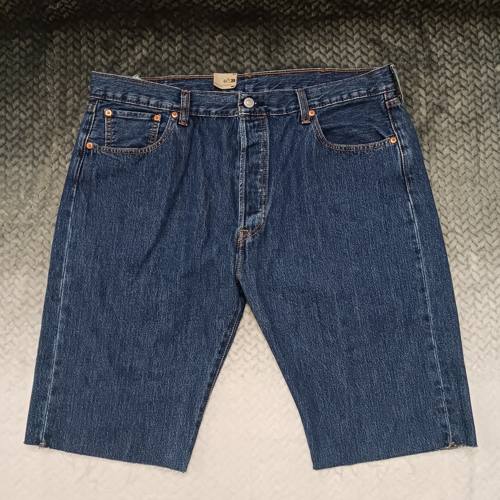 Levis Premium 501 Denim Shorts Mens Blue Button‎ Fly Size 40